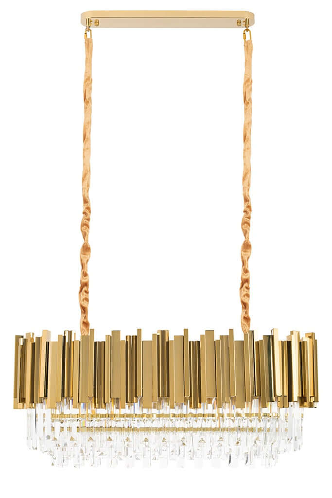 Lampă suspendată Imperial Long Gold 90 - oțel, cristalMobCenter