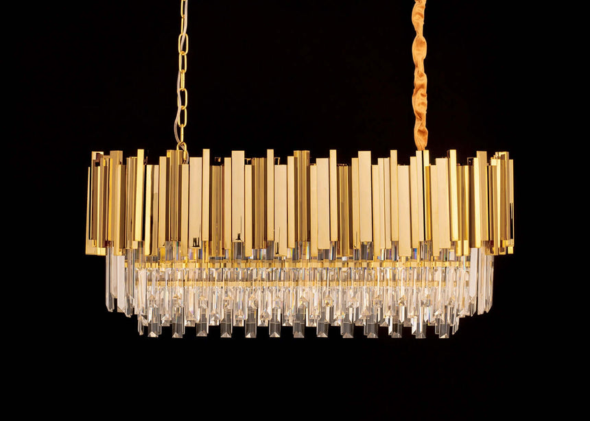 Lampă suspendată Imperial Long Gold 90 - oțel, cristalMobCenter