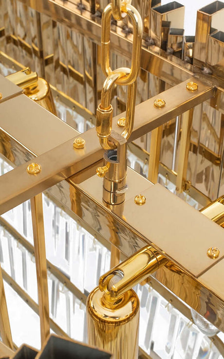 Lampă suspendată Imperial Long Gold 90 - oțel, cristalMobCenter