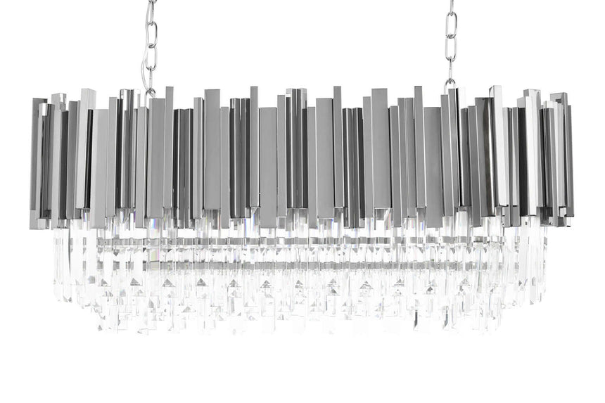 Lampă suspendată Imperial Long Silver 90 - oțel, cristalMobCenter