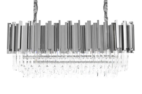 Lampă suspendată Imperial Long Silver 90 - oțel, cristalMobCenter