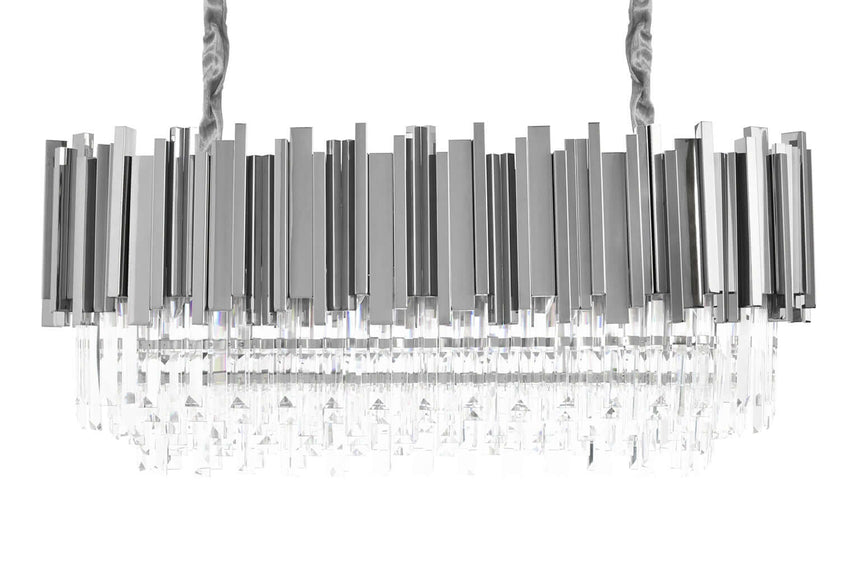 Lampă suspendată Imperial Long Silver 90 - oțel, cristalMobCenter