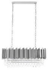 Lampă suspendată Imperial Long Silver 90 - oțel, cristalMobCenter