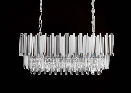 Lampă suspendată Imperial Long Silver 90 - oțel, cristalMobCenter