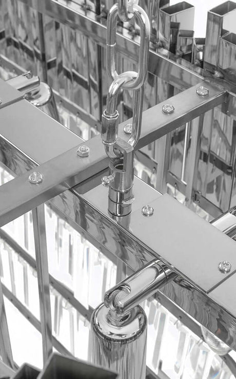 Lampă suspendată Imperial Long Silver 90 - oțel, cristalMobCenter