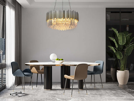 Lampă suspendată Imperial Silver 80 - oțel, cristalMobCenter