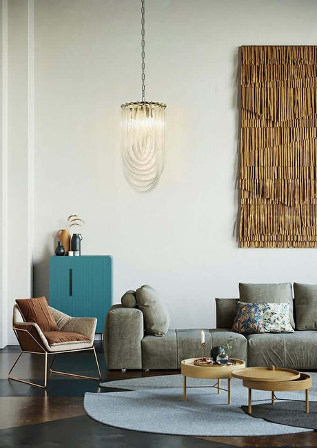 Lampă suspendată Murano L crom - sticlă, metalMobCenter