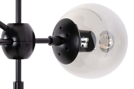 Lampă suspendată Planetario 10 negru - abajururi fumuriiMobCenter