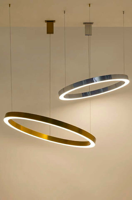 Lampă suspendată Ring 100 aur - Led, oțelMobCenter