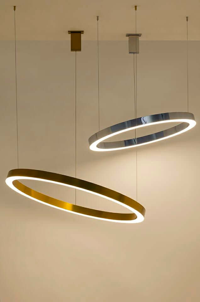 Lampă suspendată Ring 100 aur - Led, oțelMobCenter