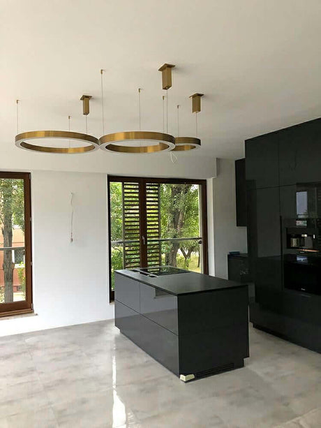 Lampă suspendată Ring 100 aur - Led, oțelMobCenter