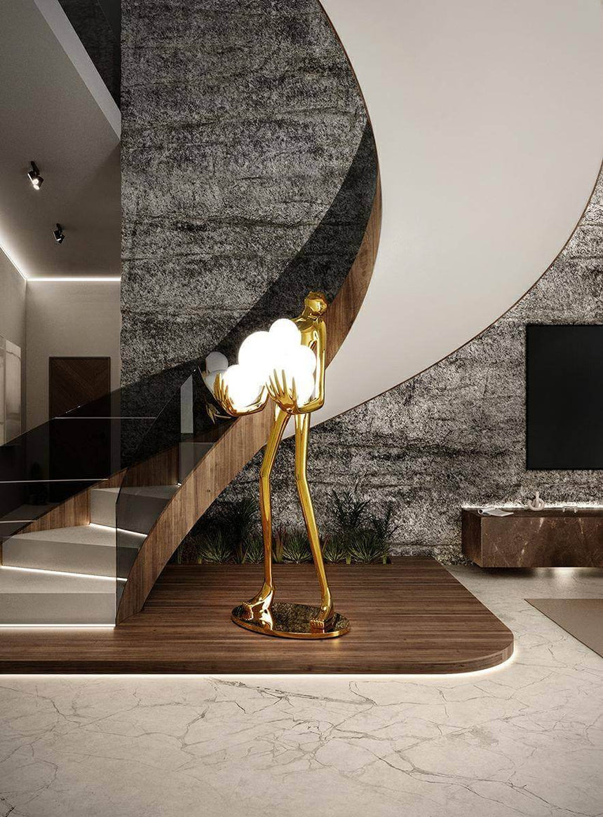 Lampadar premium Human, culoare aurieMobCenter