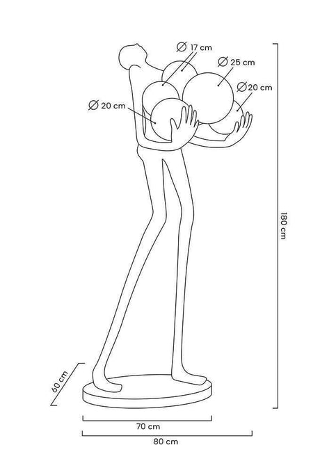 Lampadar premium Human, culoare aurieMobCenter