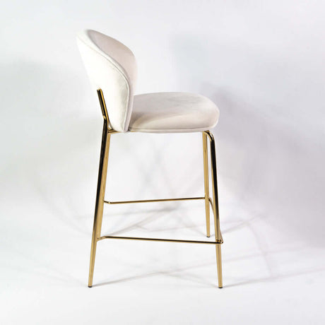 Lily scaun de bar confortabil de 65 cm, culoarea cremMobCenter