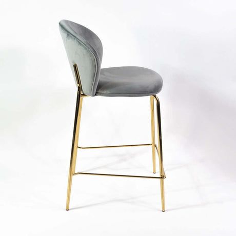 Lily scaun de bar confortabil de 65 cm, culoarea griMobCenter