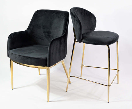 Lily scaun de bar confortabil de 65 cm, culoarea negruMobCenter