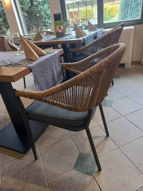 Lion scaun de terasa pentru exterior, culoare naturalMobCenter