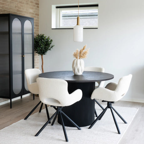 Masă de dining Boavista, ø120 cm - culoare negruMobCenter