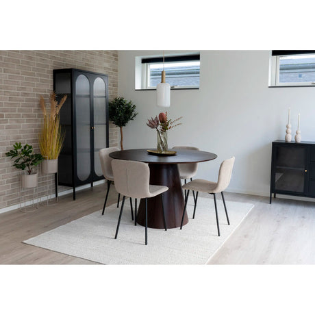 Masă de dining Bolton, ø120 cm - culoare maro închisMobCenter