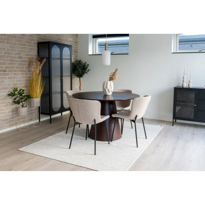 Masă de dining Bolton, ø120 cm - culoare maro închisMobCenter