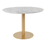 Masă de dining Bolzano, ø110 cm – cu picioare de culoare aurieMobCenter