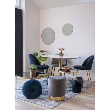 Masă de dining Bolzano, ø110 cm – cu picioare de culoare aurieMobCenter