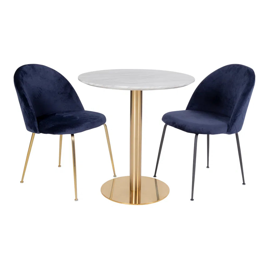 Masă de dining Bolzano, ø110 cm – cu picioare de culoare aurieMobCenter