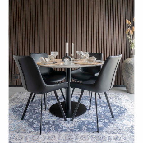 Masă de dining Bolzano, ø110 cm – cu picioare de culoare neagrăMobCenter