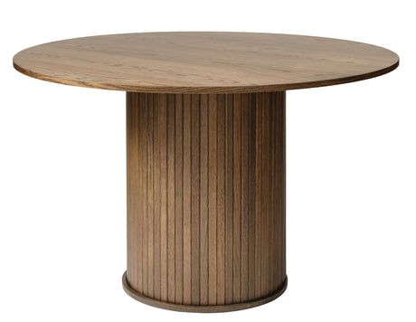 Masă de dining NOLA Ø120 cm, culoare stejar afumatMobCenter
