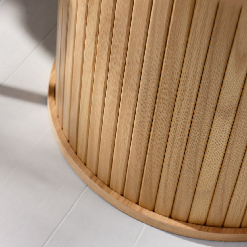 Masă de dining NOLA Ø120 cm, culoare stejar naturalMobCenter