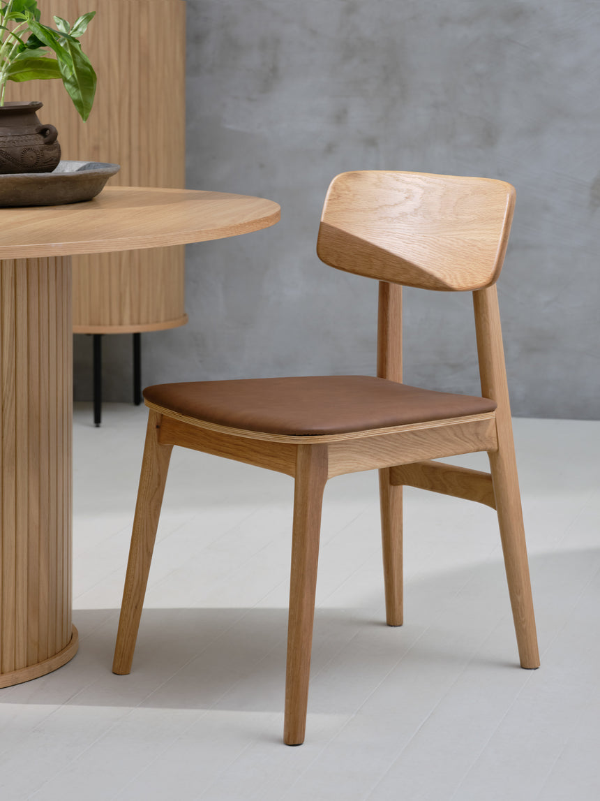 Masă de dining NOLA Ø120 cm, culoare stejar naturalMobCenter