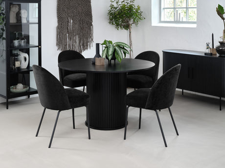 Masă de dining NOLA Ø120 cm, culoare stejar negruMobCenter