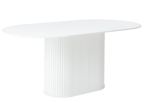 Masă de dining NOLA 95x180 cm, formă ovală, culoare stejar albMobCenter