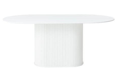 Masă de dining NOLA 95x180 cm, formă ovală, culoare stejar albMobCenter