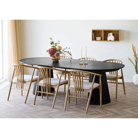 Masă de dining Osaka ø120 cm / 120–160-200-240 cm, culoare neagrăMobCenter