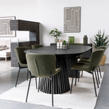 Masă de dining Osaka ø120 cm / 120–160-200 cm, culoare neagrăMobCenter