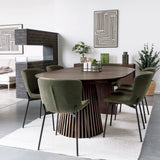 Masă de dining Osaka ø120 cm / 120–160-200 cm, culoare stejar afumatMobCenter