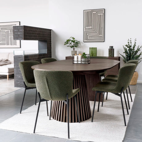 Masă de dining Osaka ø120 cm / 120–160-200 cm, culoare stejar afumatMobCenter