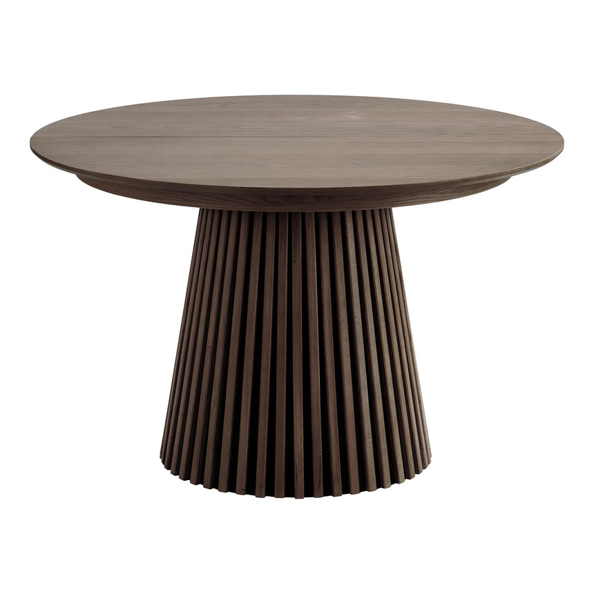 Masă de dining Osaka ø120 cm / 120–160-200 cm, culoare stejar afumatMobCenter