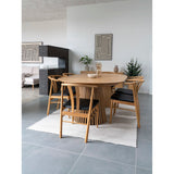 Masă de dining Osaka ø120 cm / 120–160-200 cm, culoare stejar naturMobCenter
