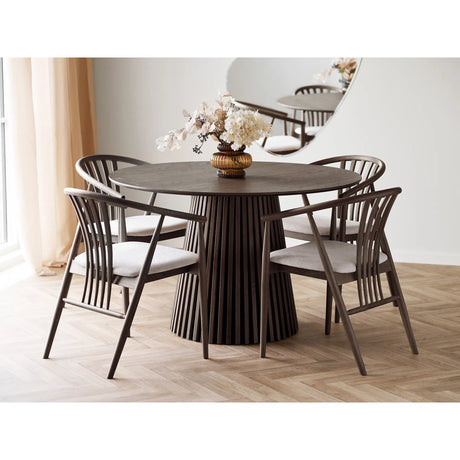 Masă de dining Osaka, ø120 cm - culoare stejar afumatMobCenter