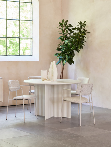 Masă de dining PALMA Ø110 cm, culoare greigeMobCenter
