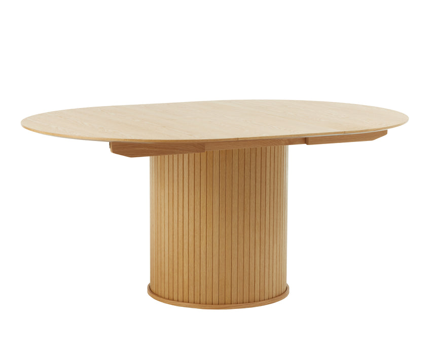 Masă de dining extensibilă NOLA Ø120-167 cm - Stejar naturalMobCenter