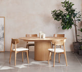 Masă de dining extensibilă NOLA Ø120-167 cm - Stejar naturalMobCenter
