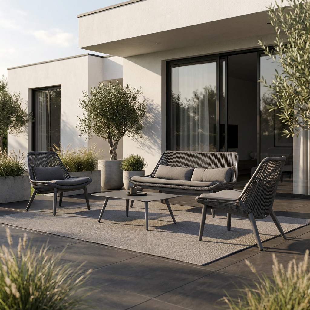 Grattoni Como – set mobilier de gradina si terasa, pentru 4 persoane, culoare antracite