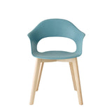 Scaun Natural Lady B - design cald din lemn și plastic