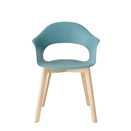 Scaun Natural Lady B - design cald din lemn și plastic