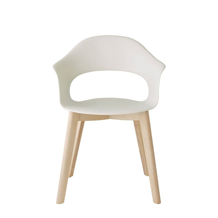 Scaun Natural Lady B - design cald din lemn și plastic