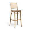 Scaun de bar Paged Classic H-8136 cu spătar împletit, 75 cm
