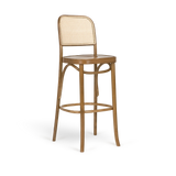 Scaun de bar Paged Classic H-8136 cu spătar împletit, 75 cm